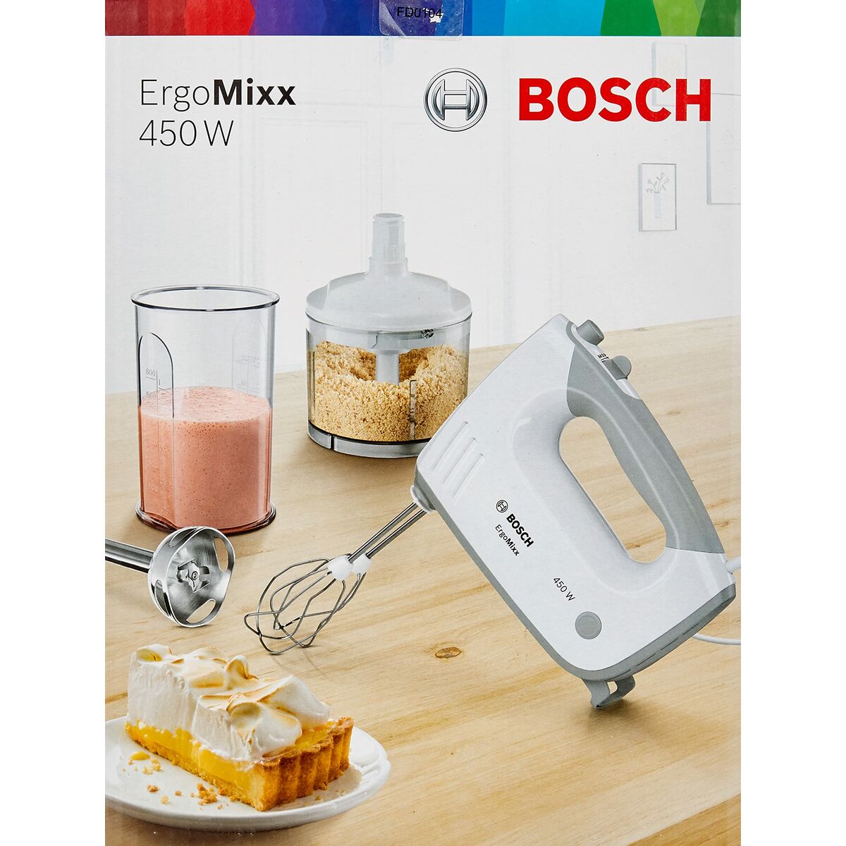 Multifunktionshåndmikser med Tilbehør BOSCH MFQ36480 Hvid Grå 450 W
